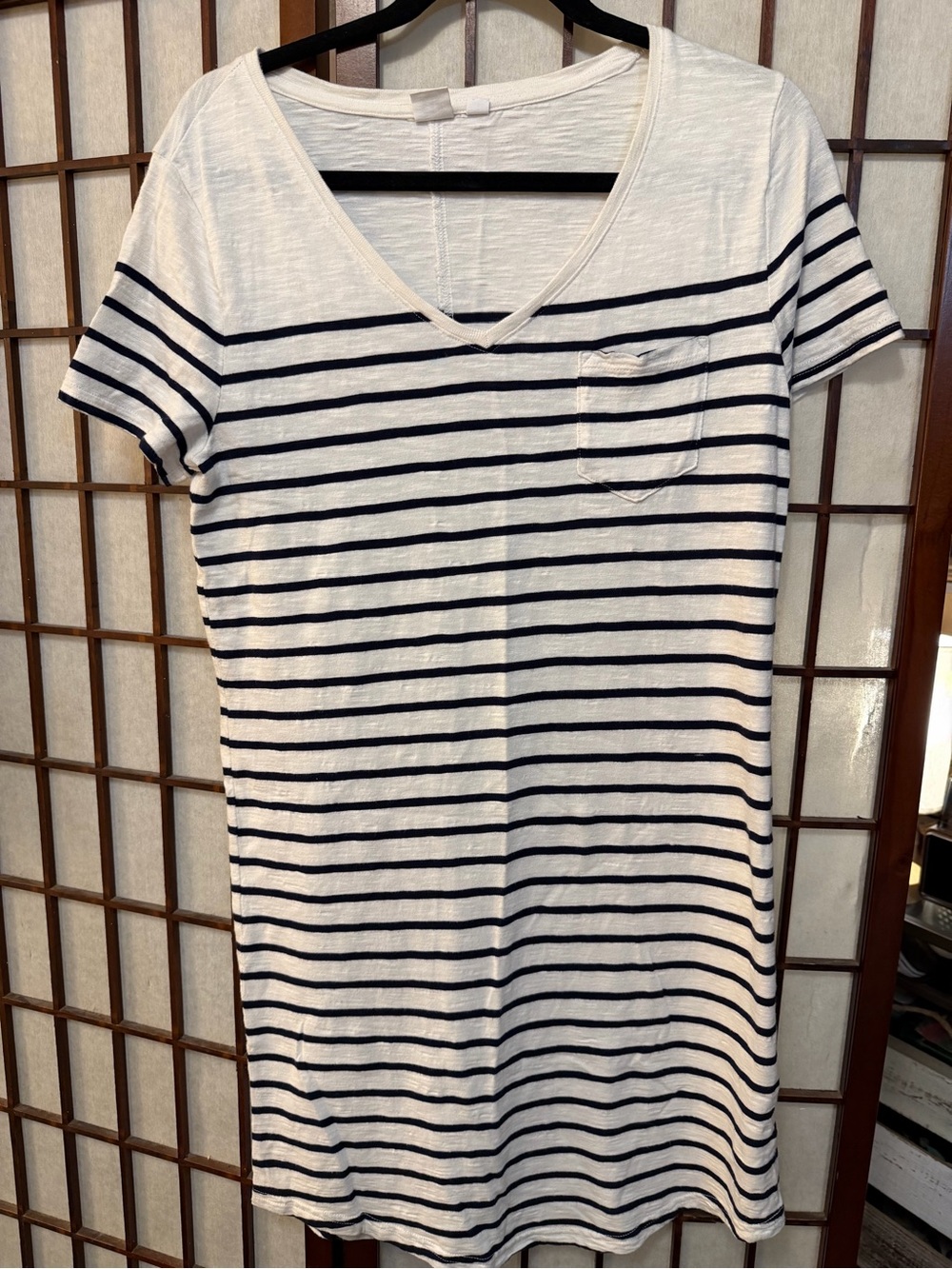 GAP Cream Tee Dress with Navy Logo Tag